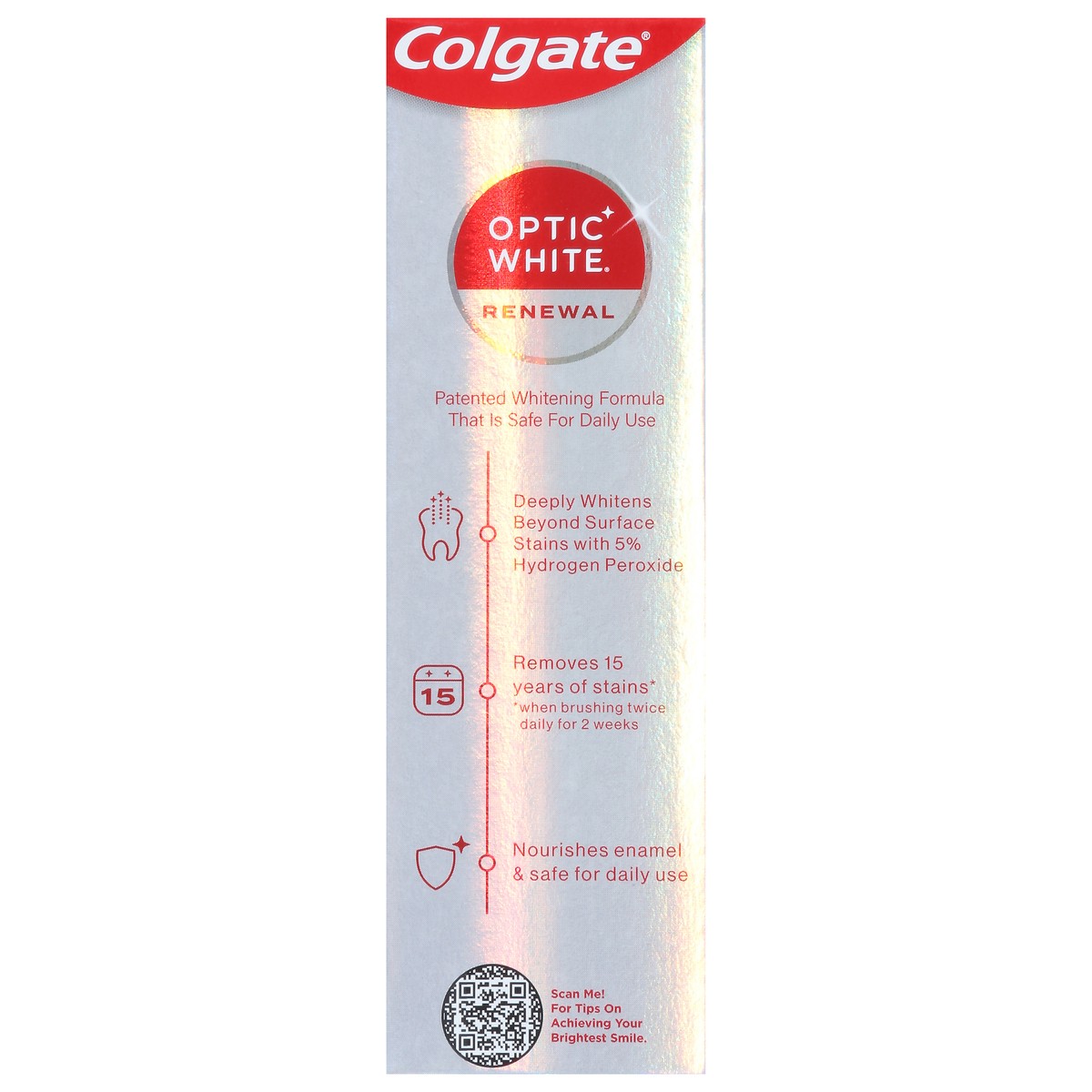 slide 12 of 15, Colgate Optic White Brilliant Shine Renewal Anticavity Fluoride Toothpaste 3.0 oz, 3 oz