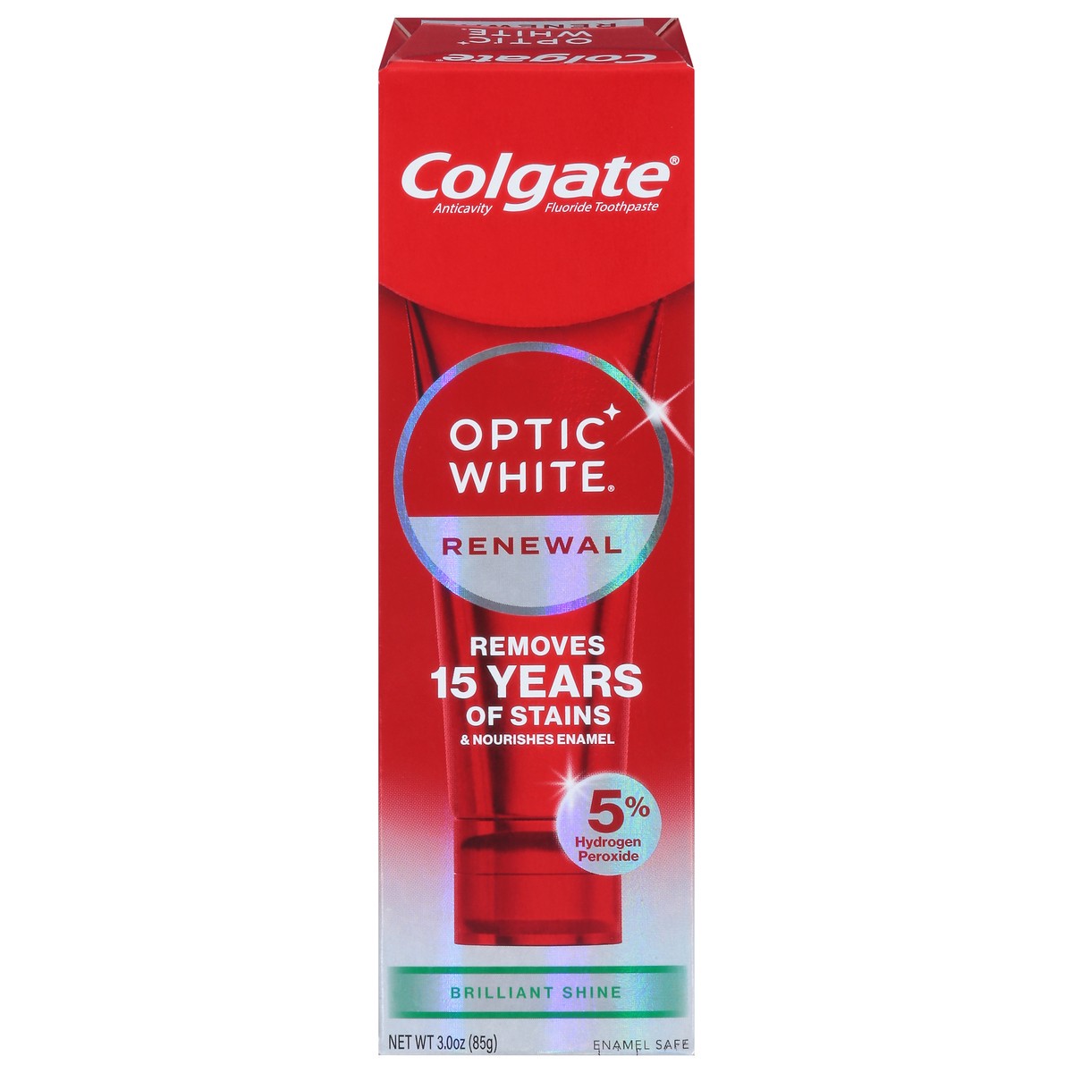 slide 11 of 15, Colgate Optic White Brilliant Shine Renewal Anticavity Fluoride Toothpaste 3.0 oz, 3 oz