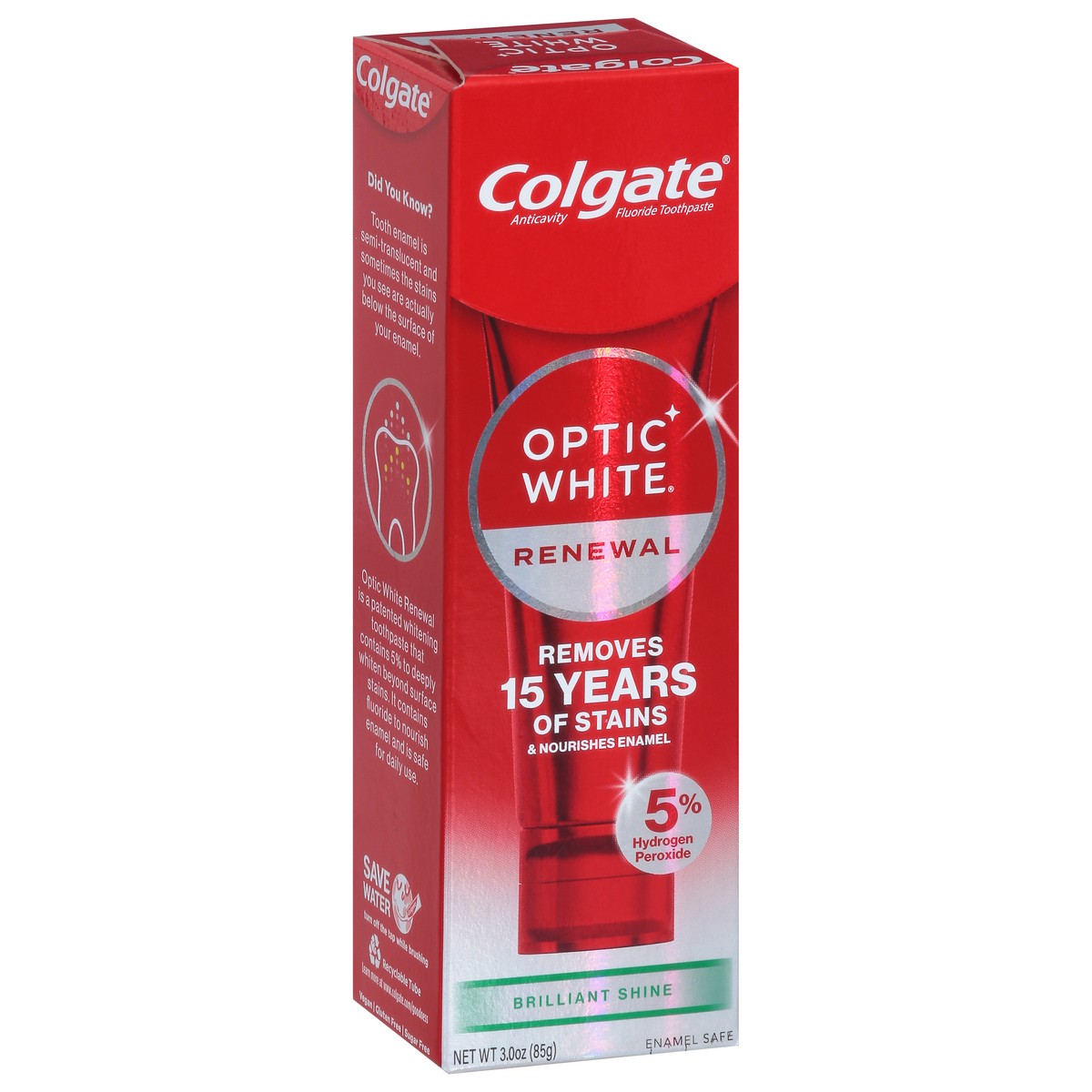 slide 3 of 15, Colgate Optic White Brilliant Shine Renewal Anticavity Fluoride Toothpaste 3.0 oz, 3 oz