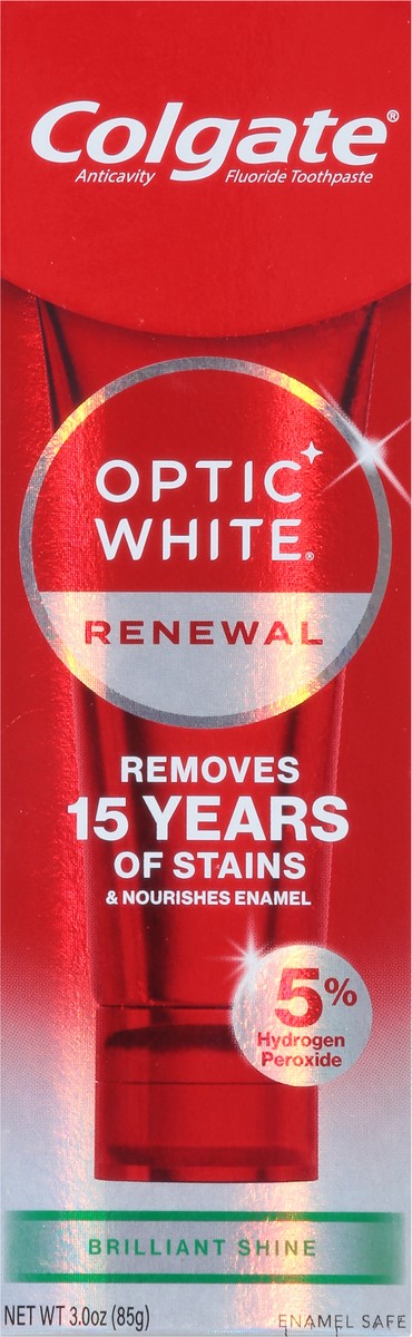slide 8 of 15, Colgate Optic White Brilliant Shine Renewal Anticavity Fluoride Toothpaste 3.0 oz, 3 oz