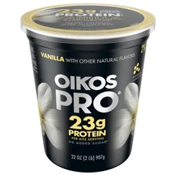 Oikos Pro 23g Protein, Vanilla Yogurt-Cultured Dairy Product, 32 OZ Tub