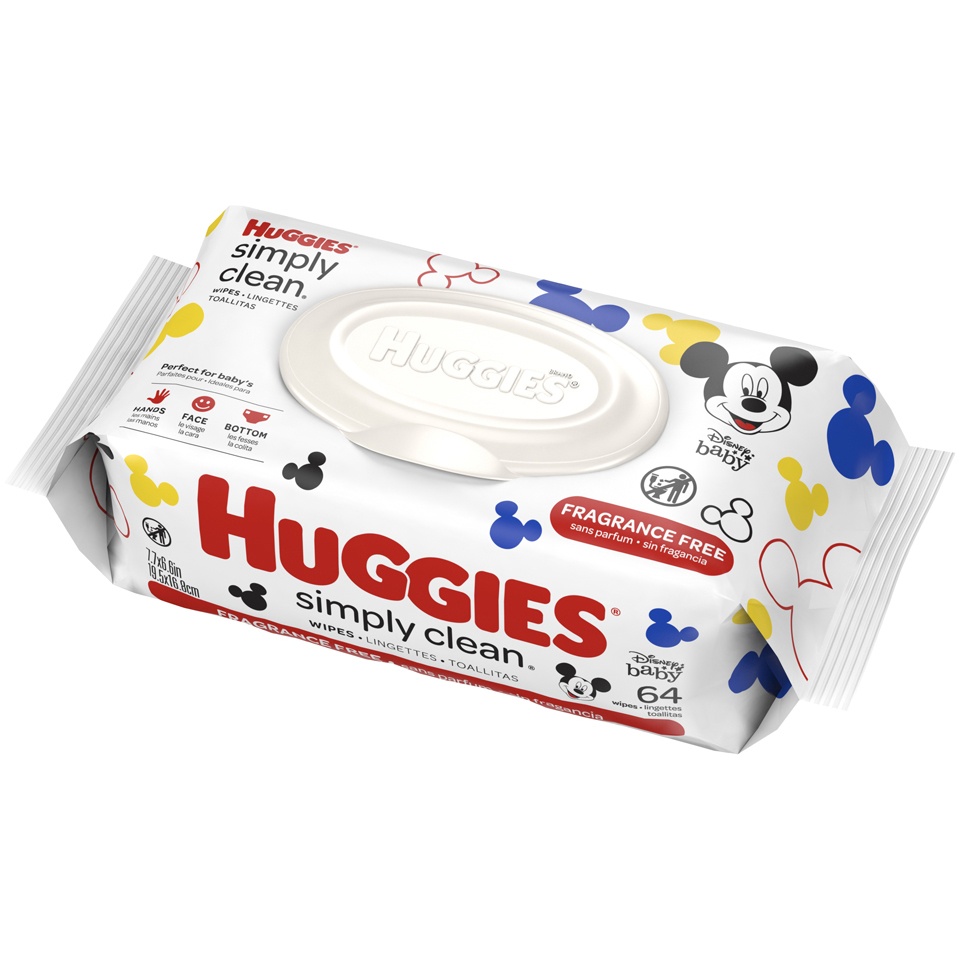 slide 3 of 3, Huggies Simply Clean Unscented Baby Wipes, 64 ct