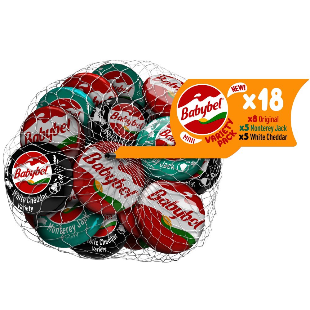 slide 2 of 2, Babybel Mini Babybel Variety Net Snack Cheese, 18 Pack (12.7 oz), 18 ct