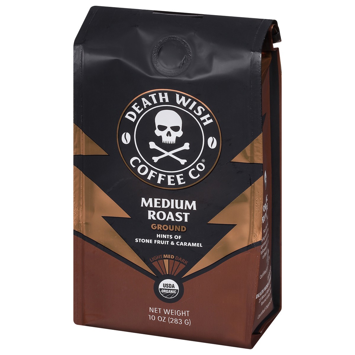 slide 8 of 12, Death Wish Coffee Co. Death Wish Coffee, Organic and Fair Trade, Medium Roast, Ground Coffee, 10 oz, 10 oz