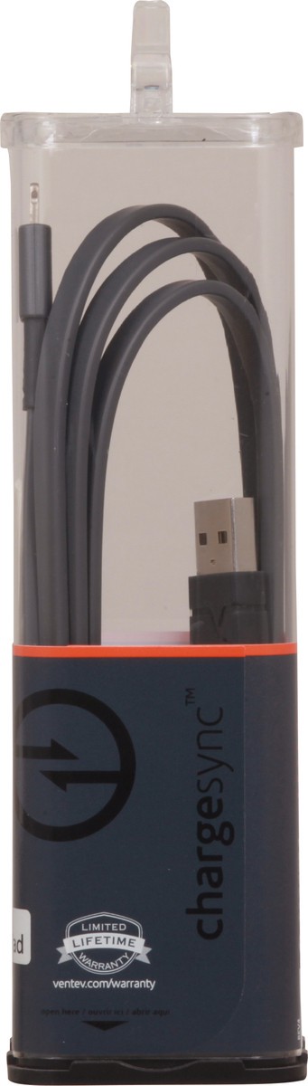 slide 4 of 10, Ventev ChargeSync Gray Tangle-Free Lightning Cable 1 ea, 1 ea