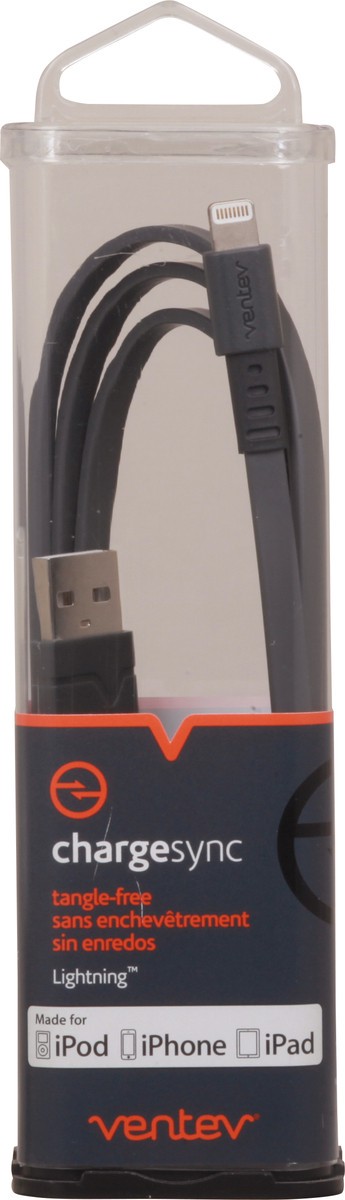 slide 7 of 10, Ventev ChargeSync Gray Tangle-Free Lightning Cable 1 ea, 1 ea