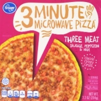 slide 1 of 1, Kroger 3 Minute Microwave Three Meat Pizza, 7.2 oz