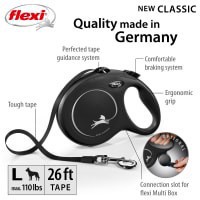 slide 2 of 17, Flexi Design Retactable Dog Leash in Black, 26', LG