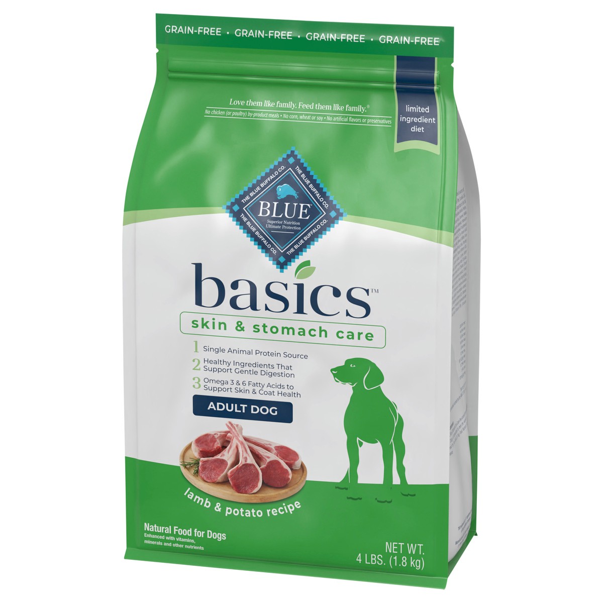 slide 6 of 9, Blue Buffalo Basics Adult Dry Dog Food - Grain Free, Lamb, 4 lb