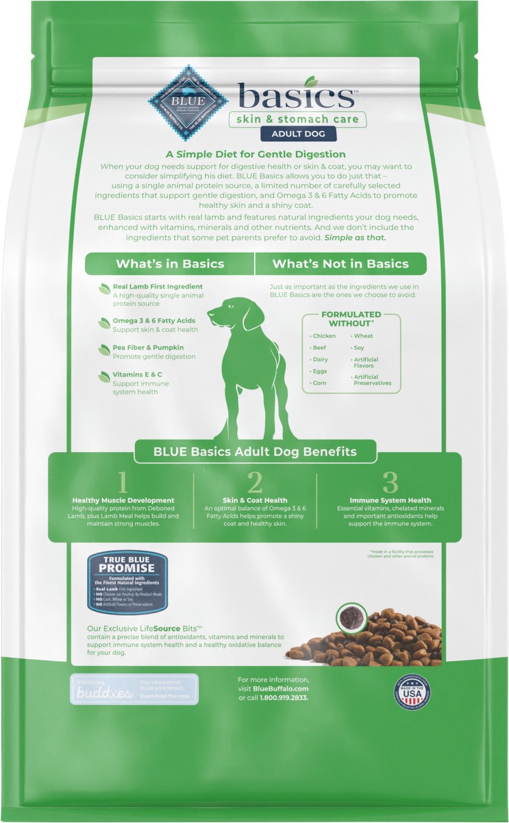 slide 5 of 9, Blue Buffalo Basics Adult Dry Dog Food - Grain Free, Lamb, 4 lb