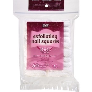 slide 1 of 1, CVS Pharmacy Beauty 360 100% Cotton Exfoliating Nail Squares, 60 ct