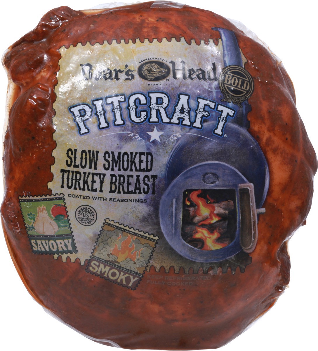 slide 5 of 9, Boar's Head Pitcraft Slow Smoked Turkey Breast 1 ea, per lb