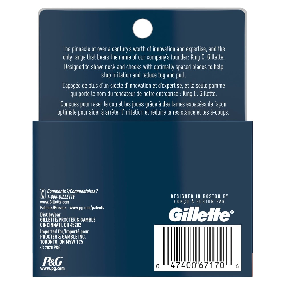 slide 1 of 9, King C Gillette Neck Razor Blades 4 ea, 4 ct