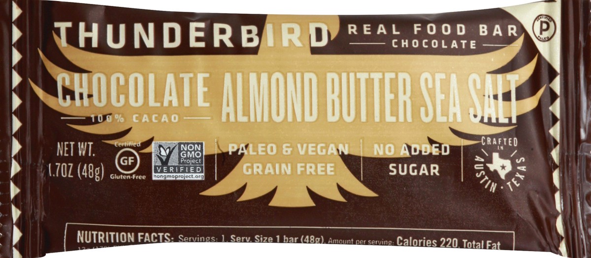 slide 5 of 8, Thunderbird Energetica Chocolate Almond Sea Salt Bar, 1.7 oz