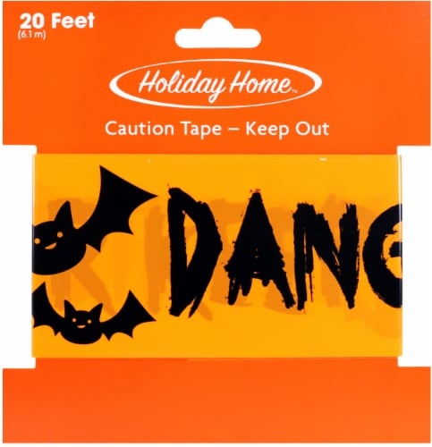 slide 1 of 1, Holiday Home Keep Out Caution Tape - Orange/Black, 20 ft