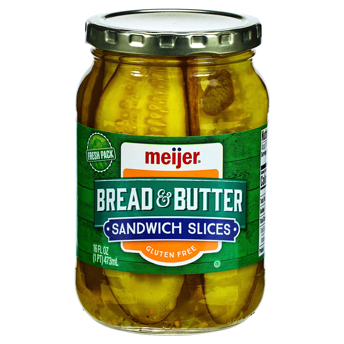 slide 1 of 1, Meijer Sandwich Slice Bread & Butter Pickles, 16 oz