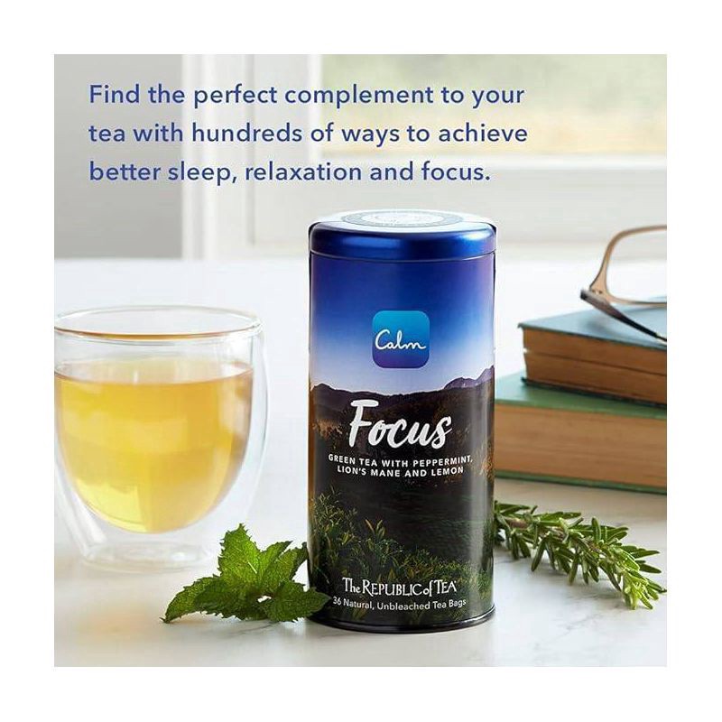 slide 2 of 8, The Republic of Tea Calm Focus Gree Tea 36 Bags - 36 ct, 36 ct