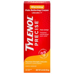 Tylenol Precise Warming Sensation Pain Relief Lidocaine Cream, Light Scent, 4 oz