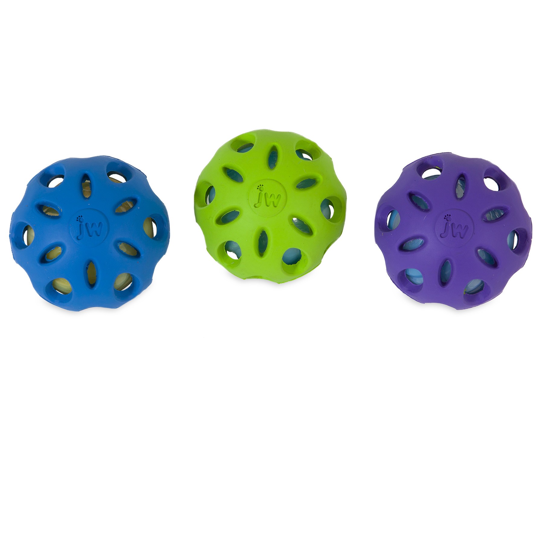 slide 1 of 10, JW Crackle Heads Crackle Ball Dog Toy, S