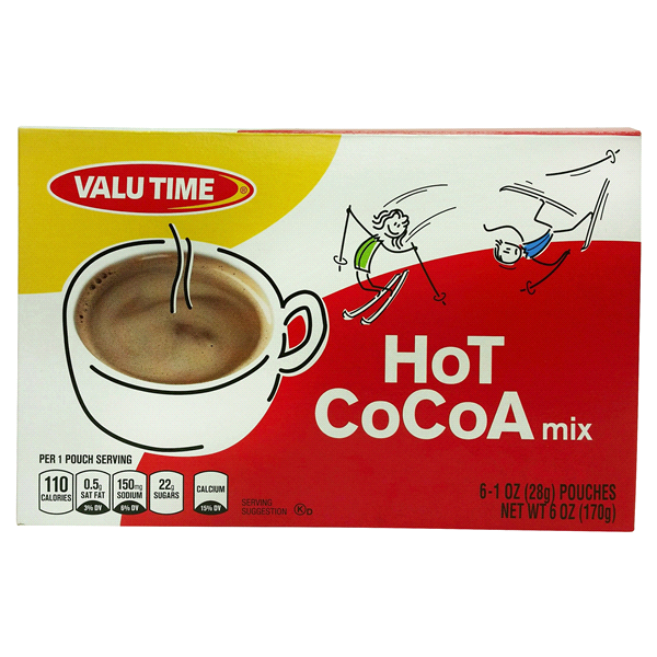 slide 1 of 1, Valu Time Hot Cocoa Mix, 6 ct