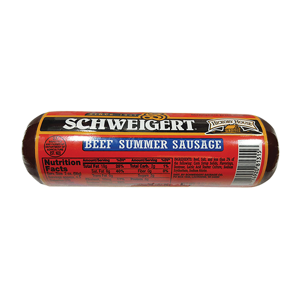 slide 1 of 1, Schweigert Beef Summer Sausage, 9 oz