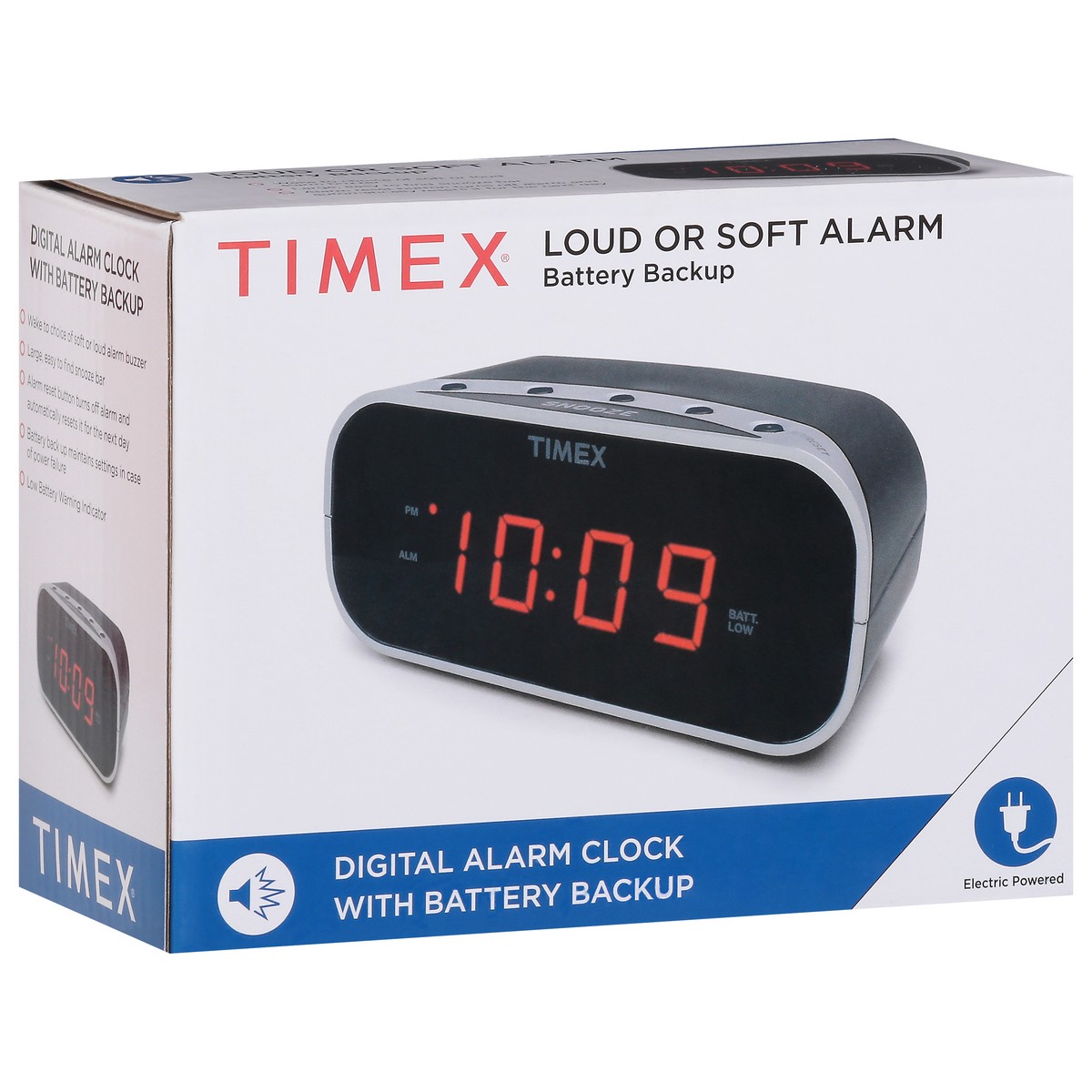 slide 2 of 9, Timex Digital Alarm Clock with Battery Backup 1 ea, 1 ct