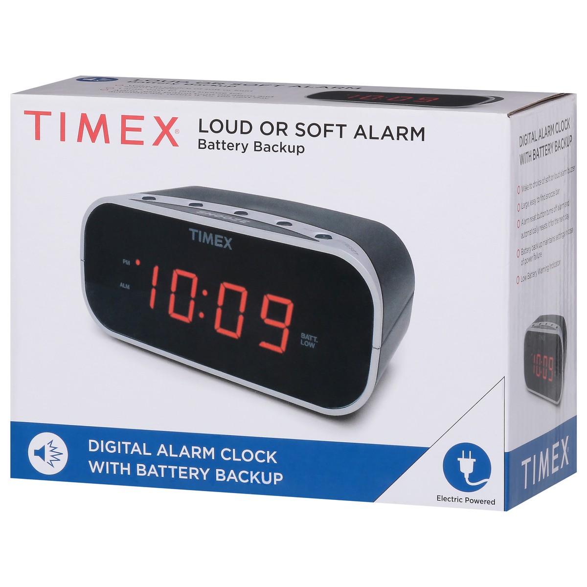slide 3 of 9, Timex Digital Alarm Clock with Battery Backup 1 ea, 1 ct
