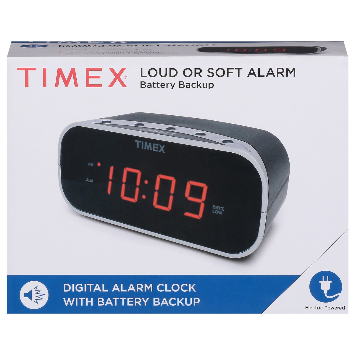 slide 1 of 9, Timex Digital Alarm Clock with Battery Backup 1 ea, 1 ct