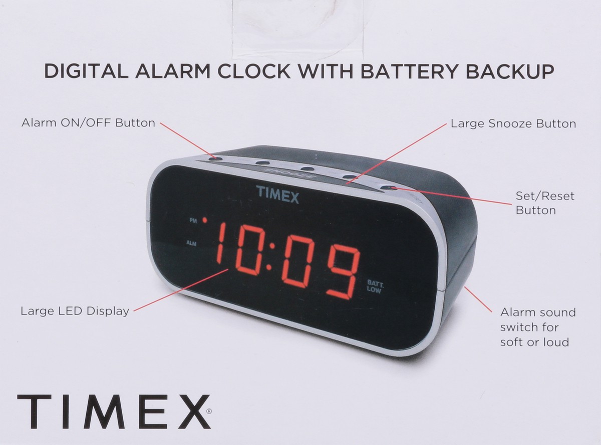 slide 5 of 9, Timex Digital Alarm Clock with Battery Backup 1 ea, 1 ct
