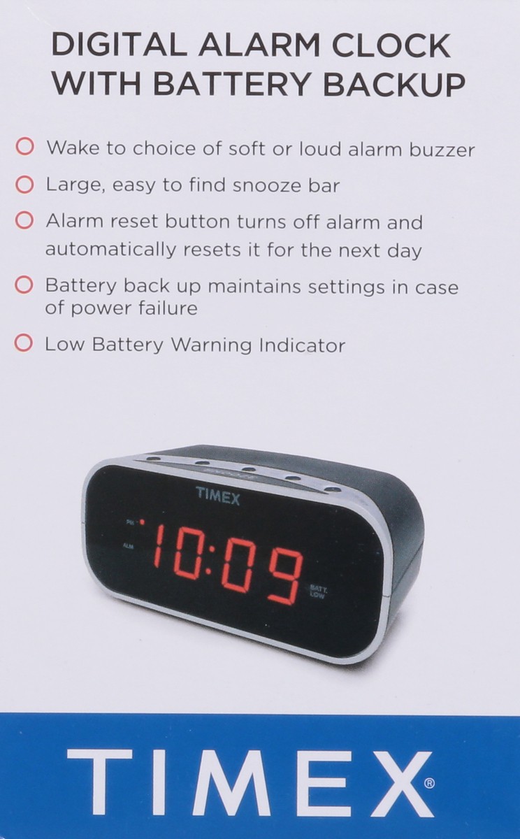 slide 7 of 9, Timex Digital Alarm Clock with Battery Backup 1 ea, 1 ct