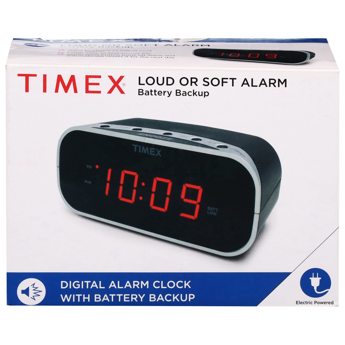 slide 1 of 9, Timex Digital Alarm Clock with Battery Backup 1 ea, 1 ct