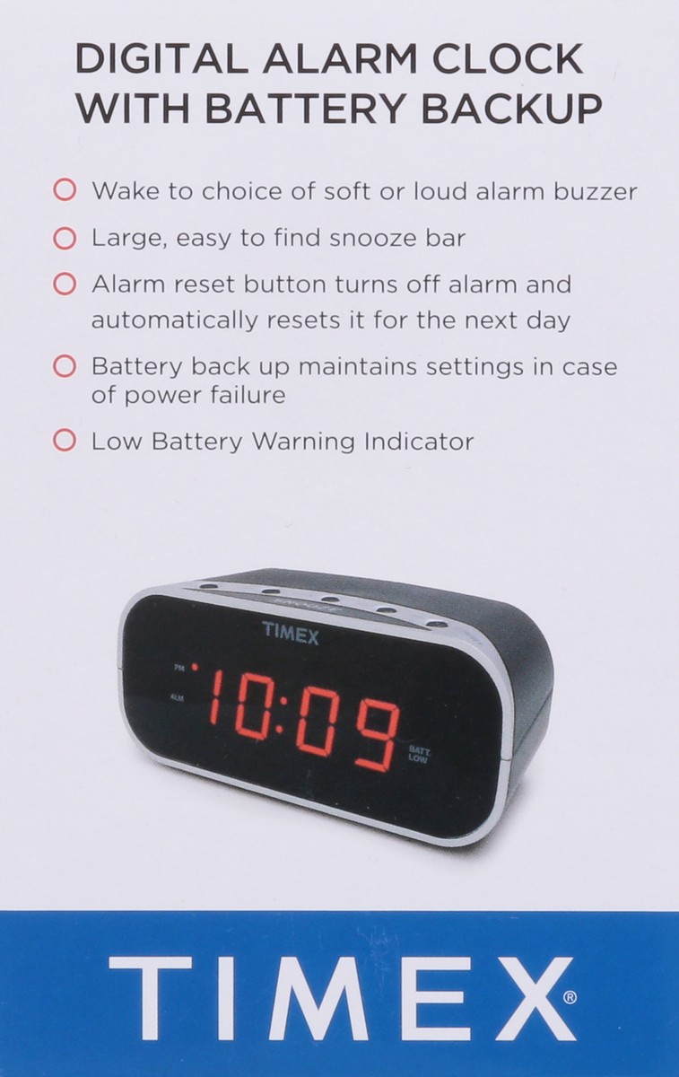 slide 8 of 9, Timex Digital Alarm Clock with Battery Backup 1 ea, 1 ct