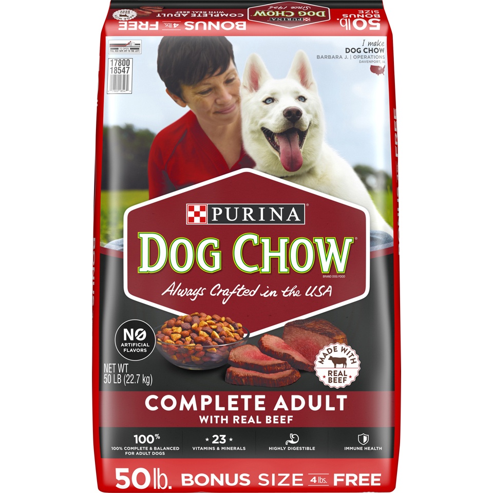 slide 1 of 1, Purina Dog Chow Complete Adult Beef, 52 lb