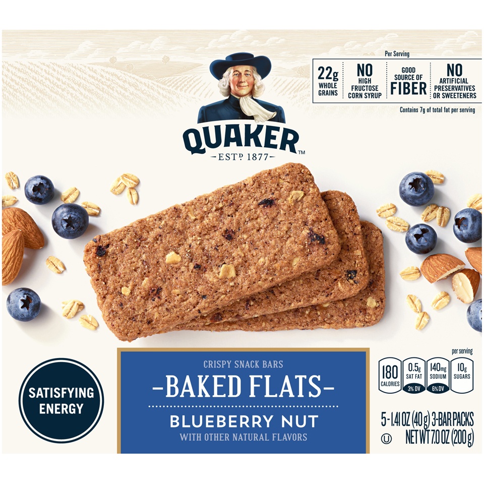 slide 2 of 4, Quaker Blueberry Nut Breakfast Flats, 7 oz