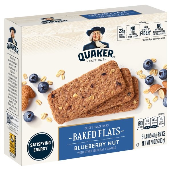 slide 1 of 4, Quaker Blueberry Nut Breakfast Flats, 7 oz