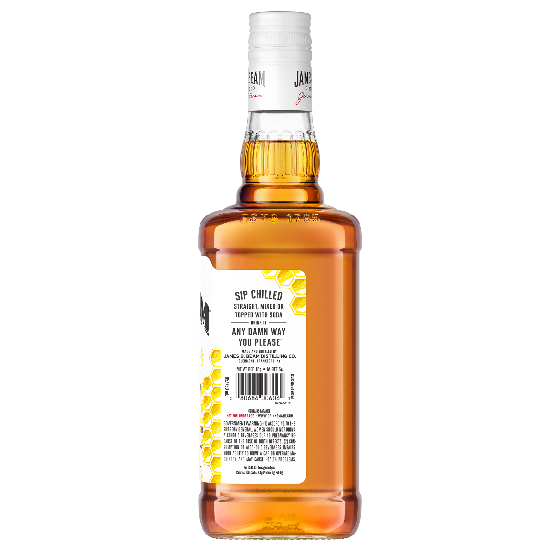 slide 3 of 4, Jim Beam Honey Liqueur with Kentucky Straight Bourbon Whiskey 750 ml, 750 ml