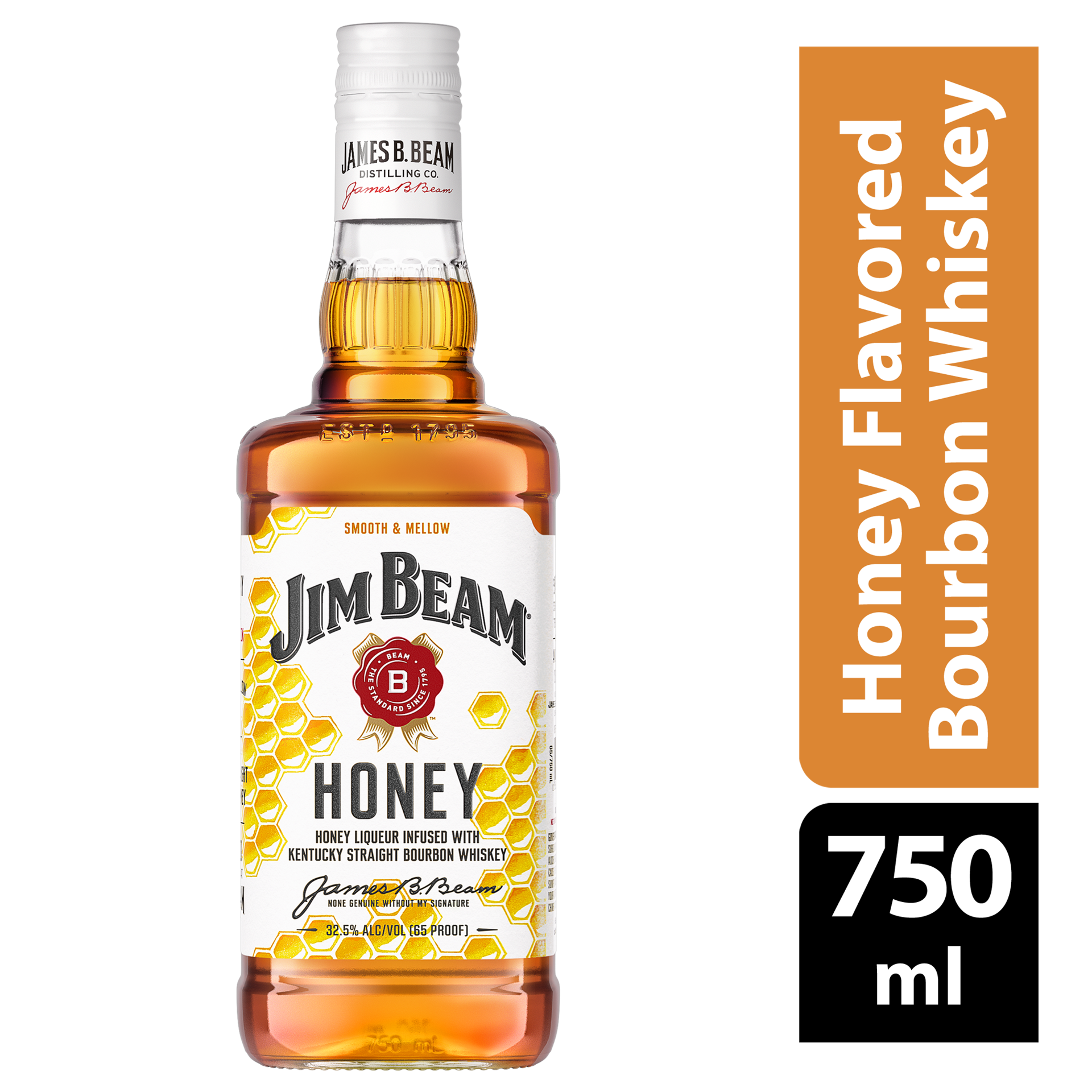 slide 1 of 4, Jim Beam Honey Liqueur with Kentucky Straight Bourbon Whiskey 750 ml, 750 ml