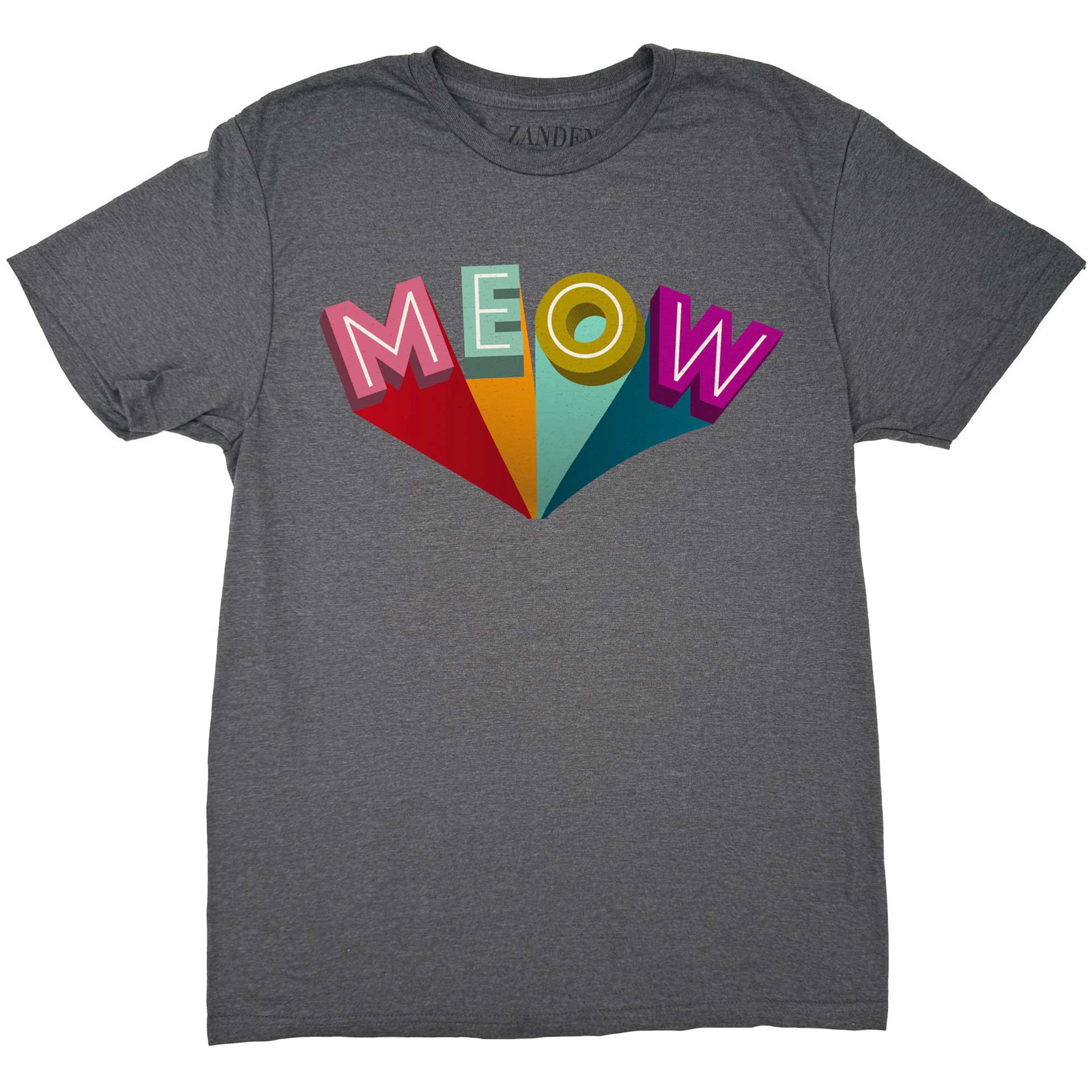 slide 1 of 1, Zanden Meow Adult Unisex T-Shirt, Large, 1 ct