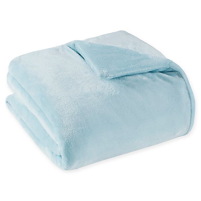 Sleep Philosophy Plush Weighted Blanket - Blue 18 lb | Shipt