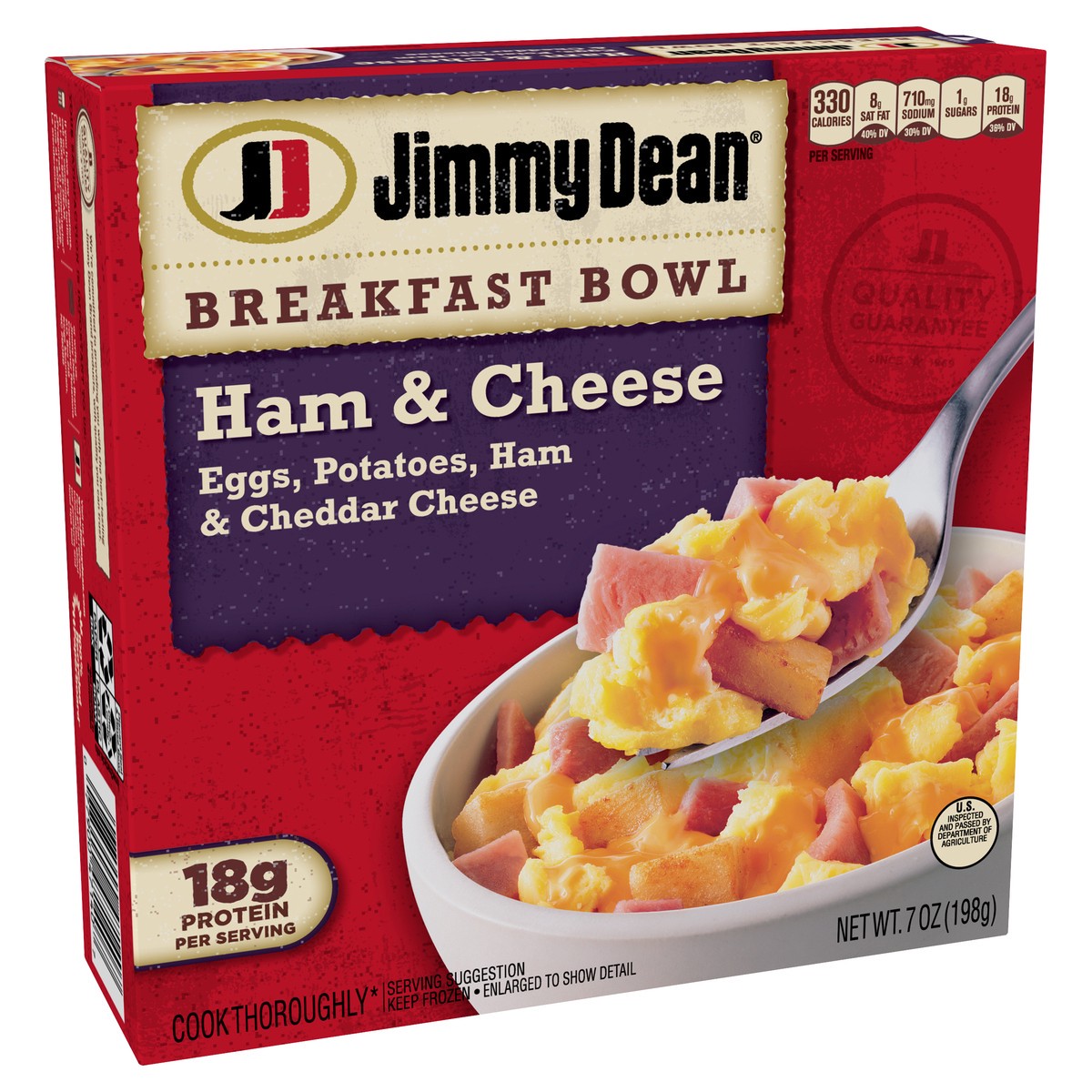 slide 1 of 6, Jimmy Dean Breakfast Bowl Ham & Cheese, 7 oz