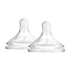 Dr. Brown's Natural Flow Options+ Wide-Neck Silicone Nipples, Level 2, 3m+, 2 count