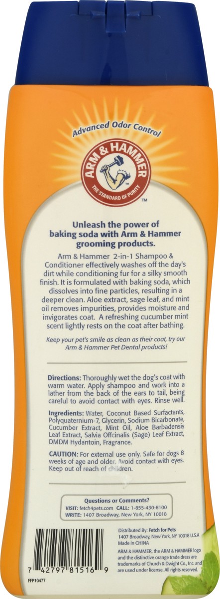 slide 3 of 12, ARM & HAMMER 2-in-1 for Pets Cucumber Mint Shampoo & Conditioner 20 oz, 20 oz