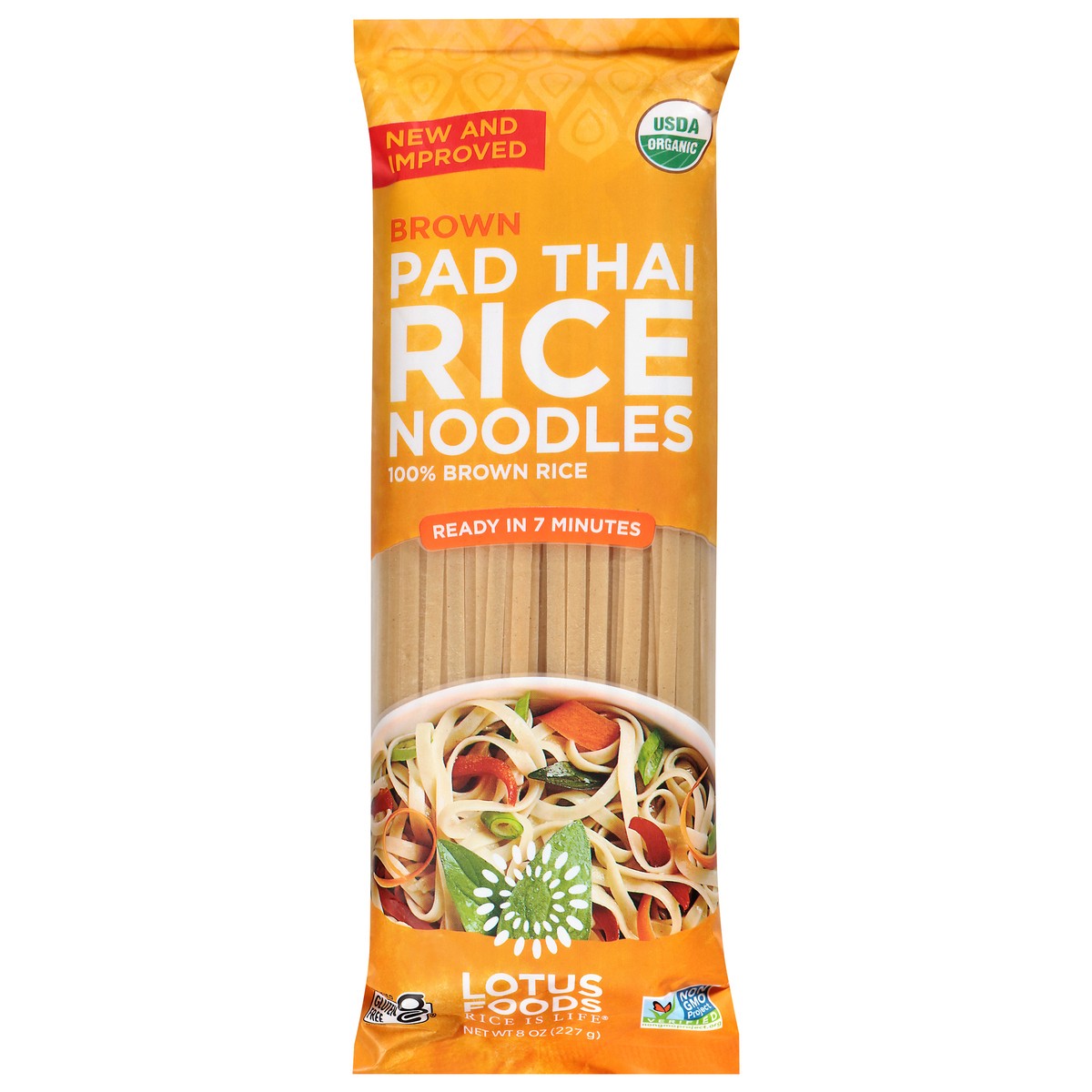 slide 1 of 9, Lotus Foods Brown Pad Thai Rice Noodles 8 oz, 8 oz