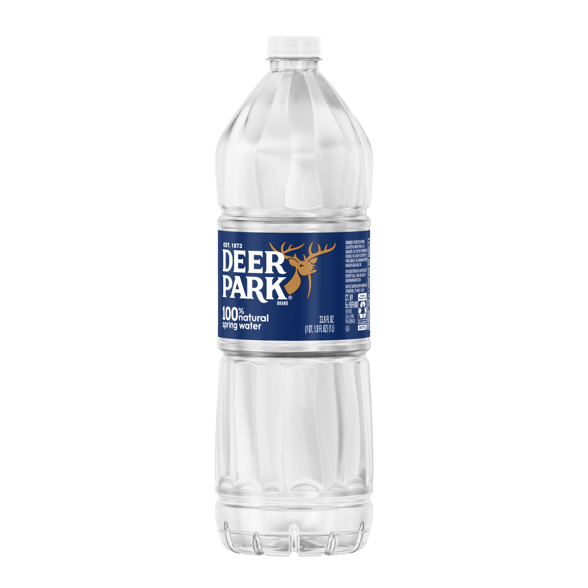 slide 2 of 4, DEER PARK Brand 100% Natural Spring Water, 33.8-ounce plastic bottle, 33.8 oz