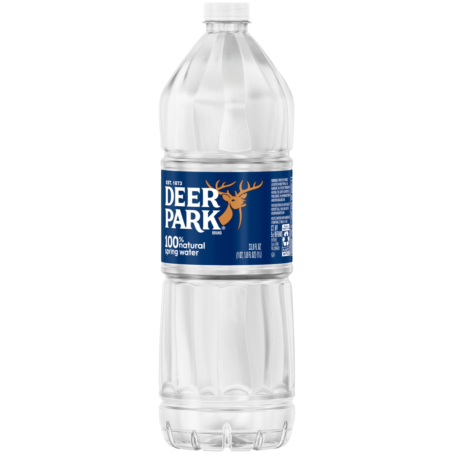 slide 4 of 4, Deer Park Brand 100% Natural Spring Water Plastic Bottle, 33.8 oz