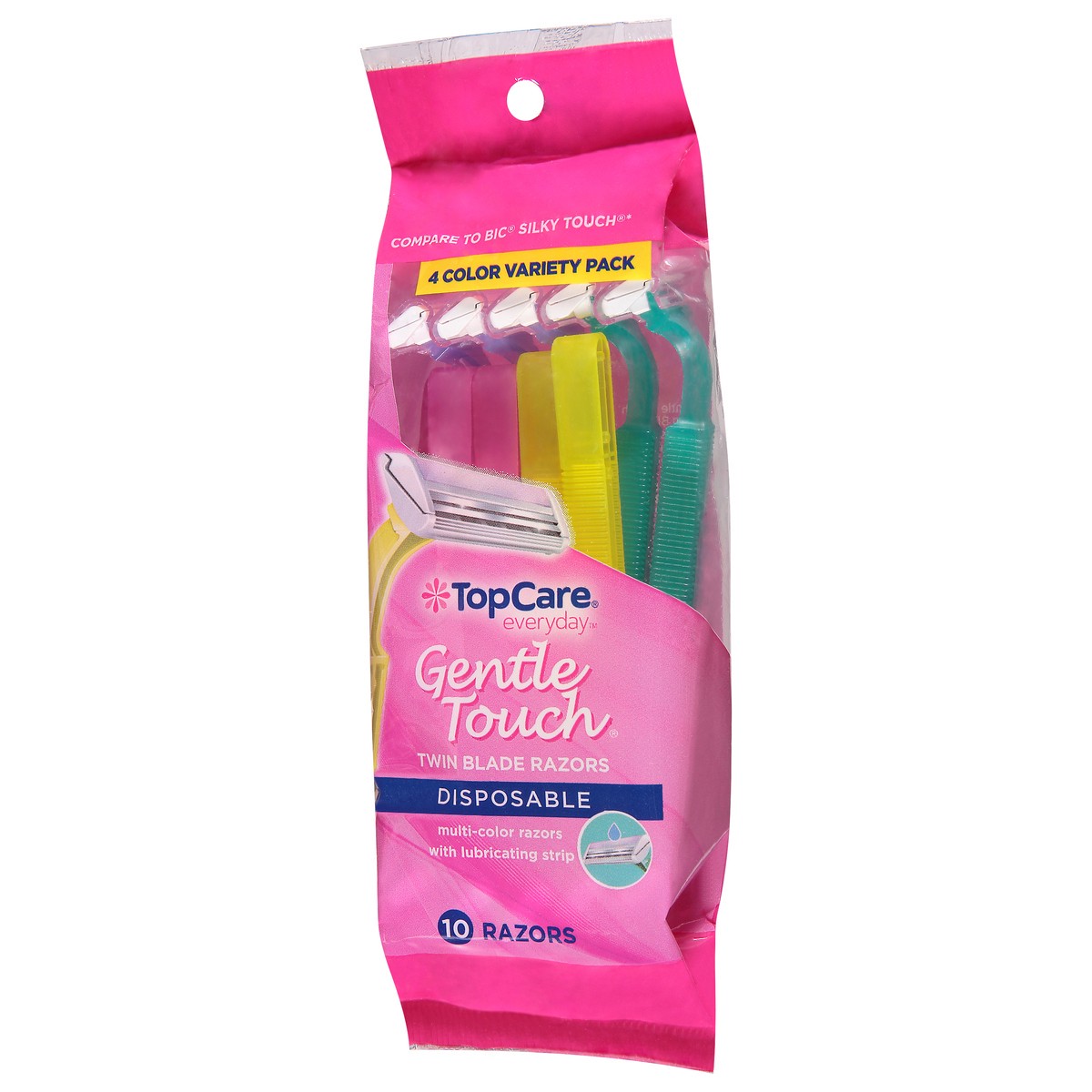 slide 13 of 14, TopCare Everyday Womens 4 Color Variety Pack Gentle Touch Razors 10 ea, 10 ct
