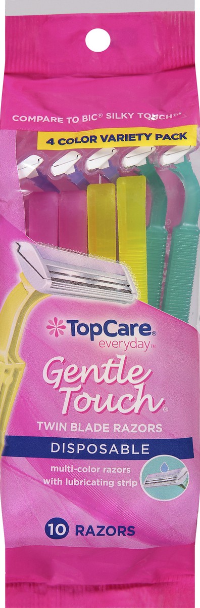 slide 12 of 14, TopCare Everyday Womens 4 Color Variety Pack Gentle Touch Razors 10 ea, 10 ct