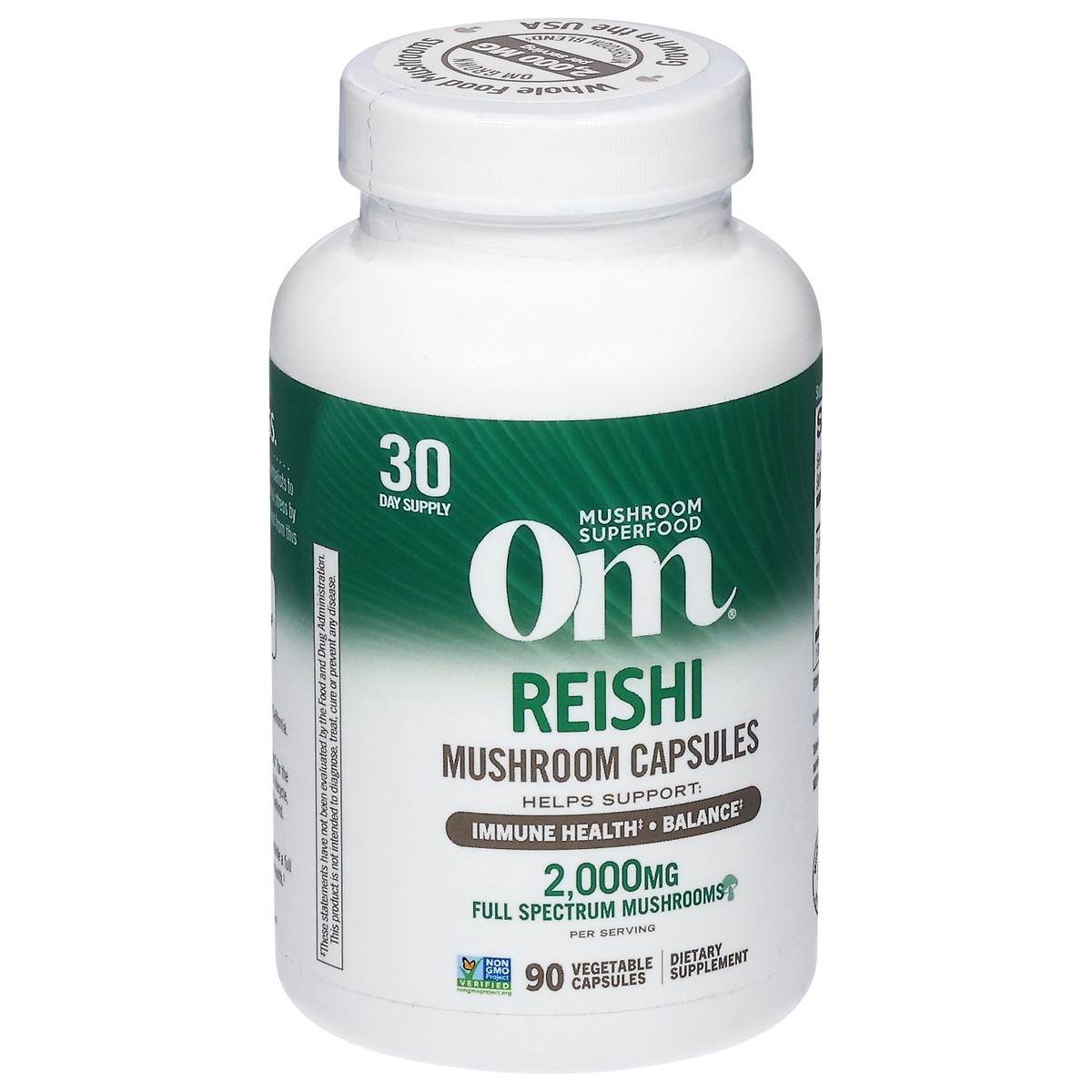 slide 12 of 12, Om 2,000 mg Reishi Mushroom Capsules 90 Vegetable Capsules, 90 ct