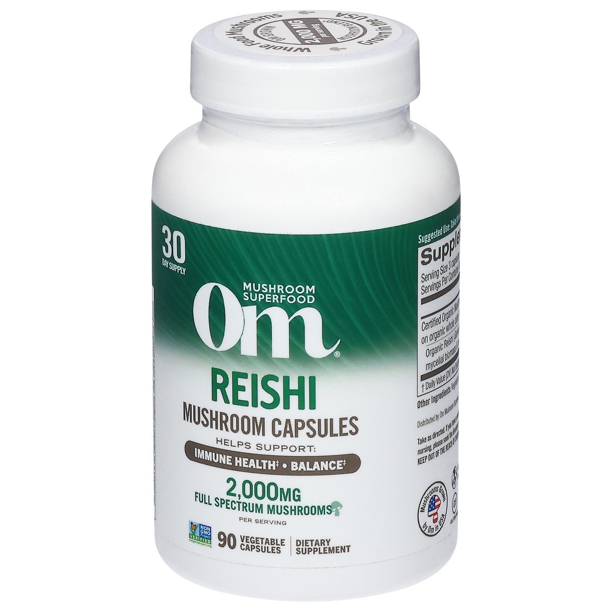 slide 4 of 12, Om 2,000 mg Reishi Mushroom Capsules 90 Vegetable Capsules, 90 ct