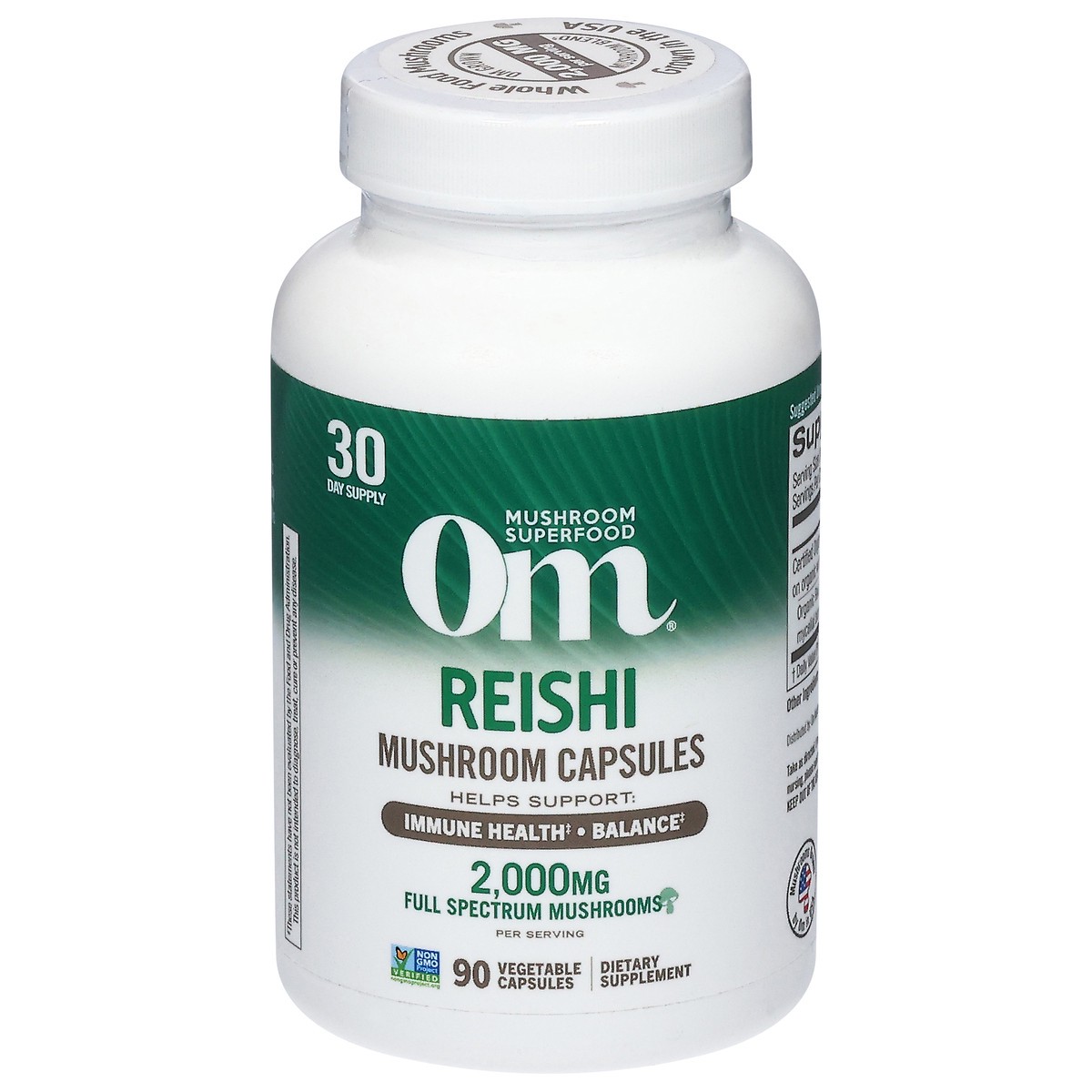 slide 1 of 12, Om 2,000 mg Reishi Mushroom Capsules 90 Vegetable Capsules, 90 ct